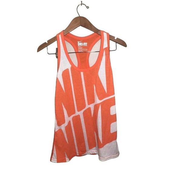 Nike Tops - Nike Womens Dri-Fit Loose Fit Racerback Tank Top Size Small Orange White